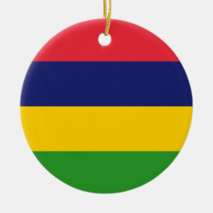 Mauritius flag ceramic tree decoration