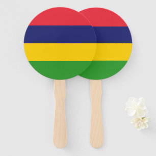Mauritius flag hand fan