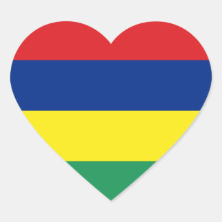 Mauritius Flag Heart Sticker