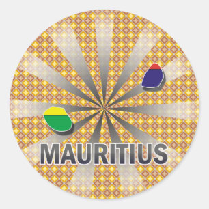 Mauritius Flag Map 2.0 Classic Round Sticker