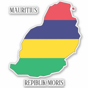 Mauritius Flag Map Patriotic
