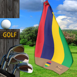 Mauritius flag & Mauritius monogrammed /Africa Golf Towel