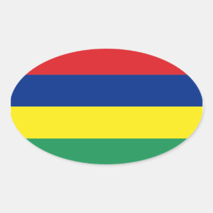 Mauritius Flag Oval Sticker