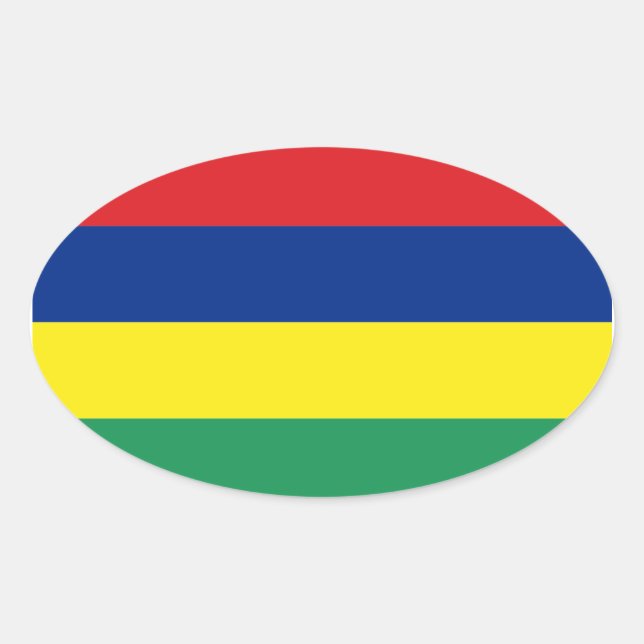 Mauritius Flag Oval Sticker (Front)