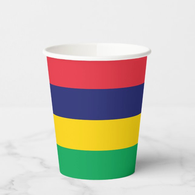 Mauritius Flag Paper Cups (Left)
