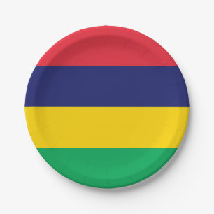 Mauritius Flag Paper Plate