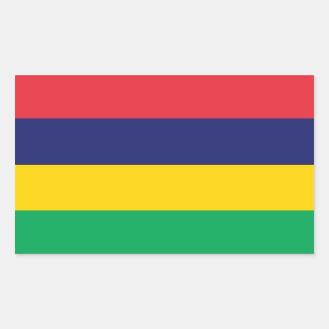 Mauritius Flag Rectangular Sticker (Front)