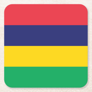 Mauritius Flag Square Paper Coaster