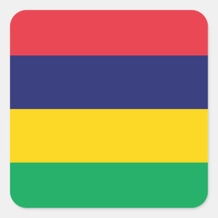 Mauritius Flag Square Sticker