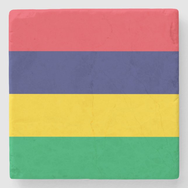 Mauritius Flag Stone Coaster (Front)