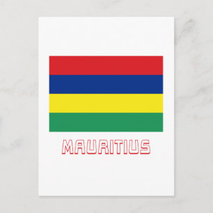 Mauritius Flag with Name Postcard