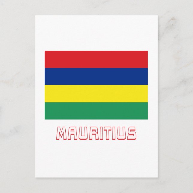 Mauritius Flag with Name Postcard (Front)