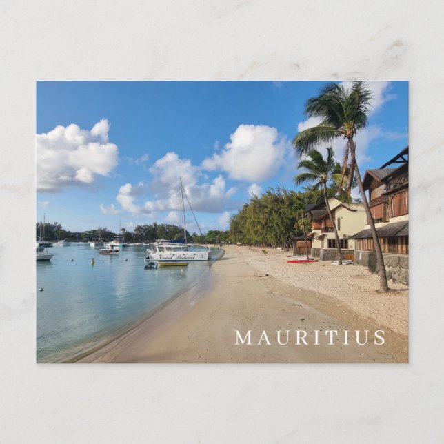 Mauritius Grand Baie beach view postcard (Front)