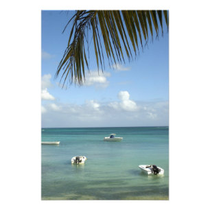 Mauritius, Grand Baie. Boats anchored in the Photo Print