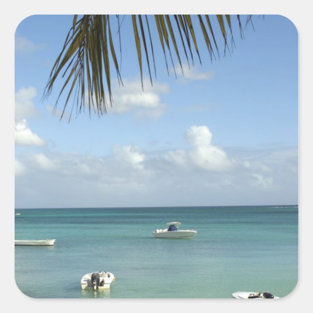 Mauritius, Grand Baie. Boats anchored in the Square Sticker (Front)
