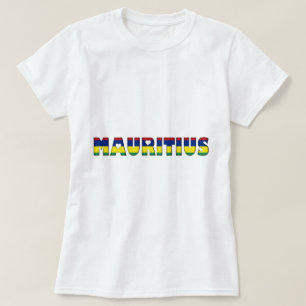 Mauritius Hearts Typography Country Flag T-Shirt