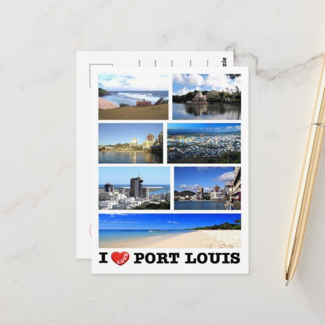 Mauritius - I Love - Postcard (Front/Back In Situ)