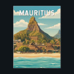 Mauritius Illustration Travel Art Vintage Postcard<br><div class="desc">Mauritius retro vector travel design. Mauritius is a gorgeous Indian Ocean island known for its turquoise lagoons,  white-sand beaches,  and volcanic mountain landscapes. With its rich cultural blend and luxurious resorts,  it offers a relaxing paradise paired with lush nature and adventure.</div>