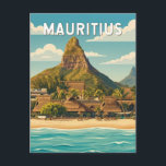 Mauritius Illustration Travel Art Vintage Postcard<br><div class="desc">Mauritius retro vector travel design. Mauritius is a gorgeous Indian Ocean island known for its turquoise lagoons,  white-sand beaches,  and volcanic mountain landscapes. With its rich cultural blend and luxurious resorts,  it offers a relaxing paradise paired with lush nature and adventure.</div>