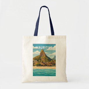 Mauritius Illustration Travel Art Vintage Tote Bag