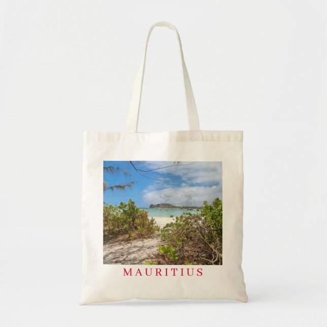 Mauritius Ilot Gabriel beach view tote bag (Front)