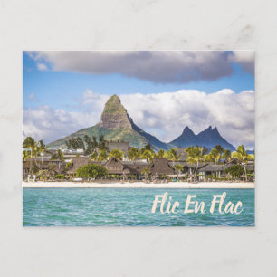 Mauritius Indian Ocean Flic En flac Beach Souvenir Holiday Postcard