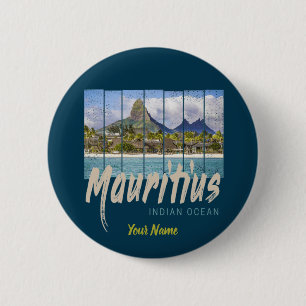 Mauritius Indian Ocean vintage beach souvenir 6 Cm Round Badge