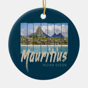 Mauritius Indian Ocean vintage beach souvenir Ceramic Tree Decoration