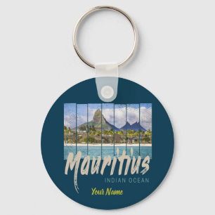 Mauritius Indian Ocean vintage beach souvenir Key Ring