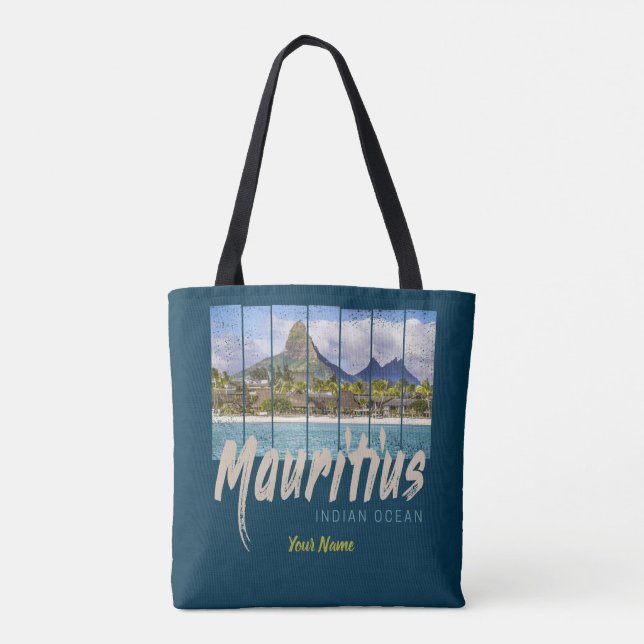 Mauritius Indian Ocean vintage beach souvenir Tote Bag (Back)