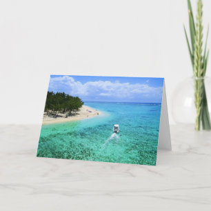 Mauritius Island Beach Indian Ocean Boat Turquoise Card