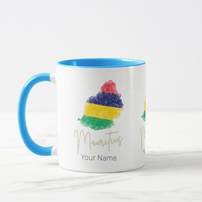 Mauritius Island Map Vintage Flag Indian Ocean Mug (Left)
