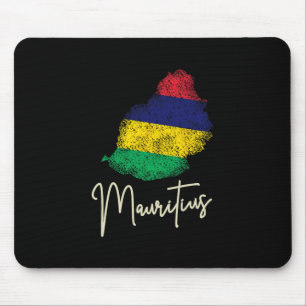 Mauritius Island Vintage Flag Ocean Indian Vacatio Mouse Mat