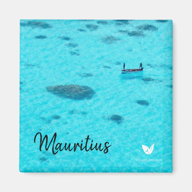 Mauritius lagoon - fridge magnet by Velvet Escape (Front)