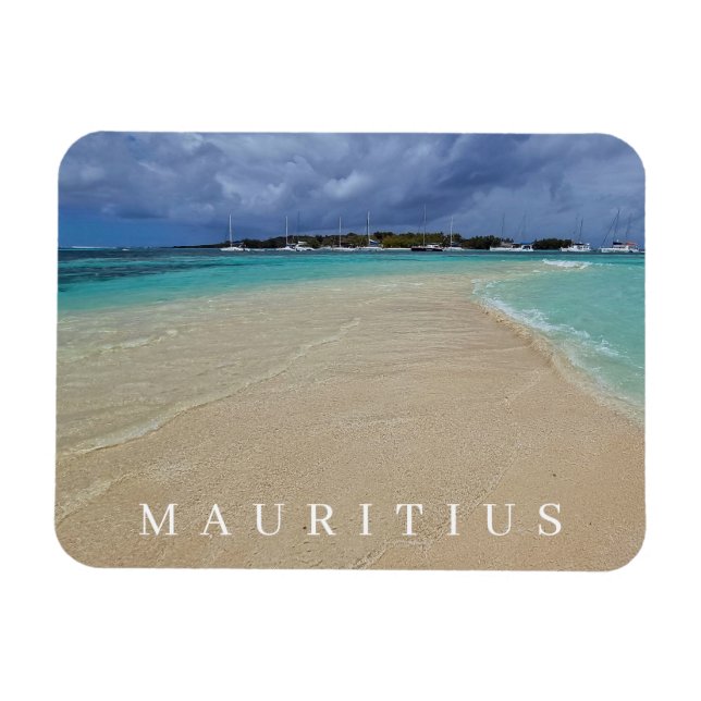 Mauritius low tide causeway fridge magnet (Horizontal)