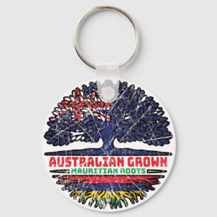Mauritius Mauritian Australian Australia Tree Flag Key Ring