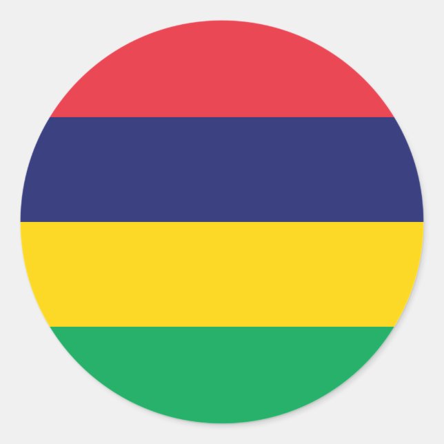 Mauritius/Mauritian Flag Classic Round Sticker (Front)