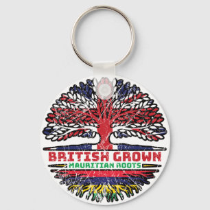 Mauritius Mauritian Uk United Kingdom British Tree Key Ring