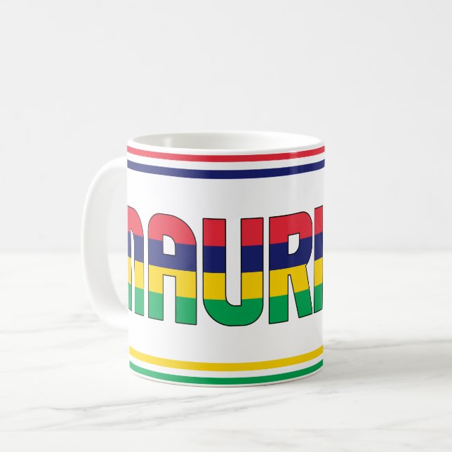 Mauritius National Flag Patriotic Coffee Mug (Front Left)