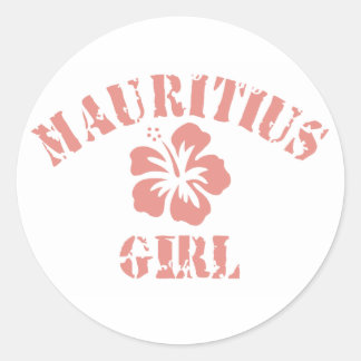 Mauritius Pink Girl Classic Round Sticker