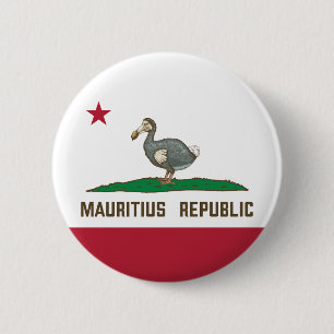 Mauritius Republic California Flag Dodo 6 Cm Round Badge