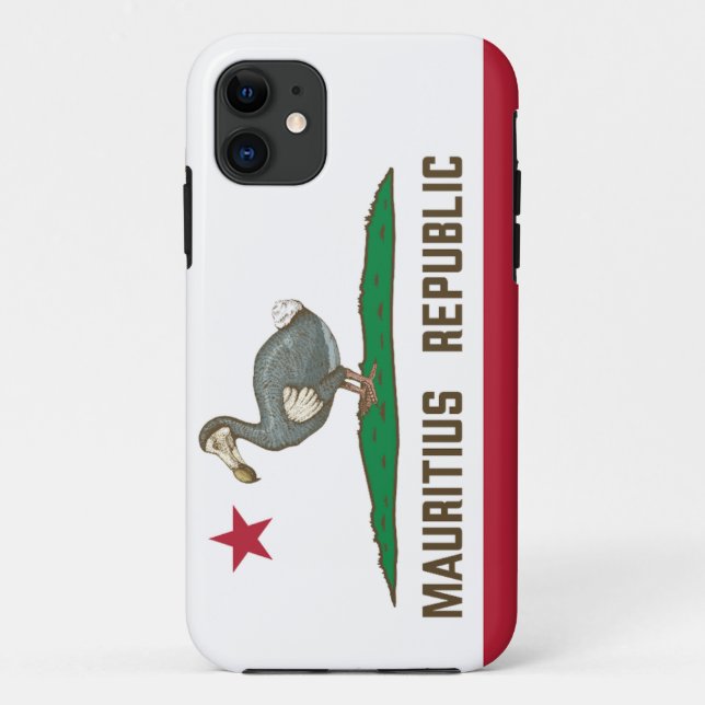 Mauritius Republic California Flag Dodo Case-Mate iPhone Case (Back)
