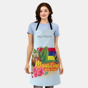 Mauritius Retro Indian Ocean Dodo and Flag Vintage Apron