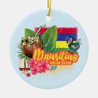 Mauritius Retro Indian Ocean Dodo and Flag Vintage