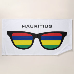 MAURITIUS Shades custom text beach towel