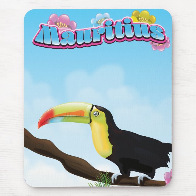 Mauritius travel poster mouse mat (Front)