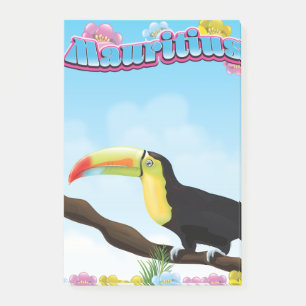 Mauritius travel poster post-it notes