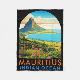 Mauritius Travel Summer Vacation Mauritius Indian Fleece Blanket