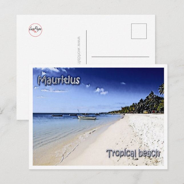 Mauritius - Tropical beach - Postcard (Front/Back)