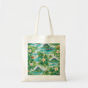 Mauritius Tropical Lagoon Plumeria Overwater Bunga Tote Bag